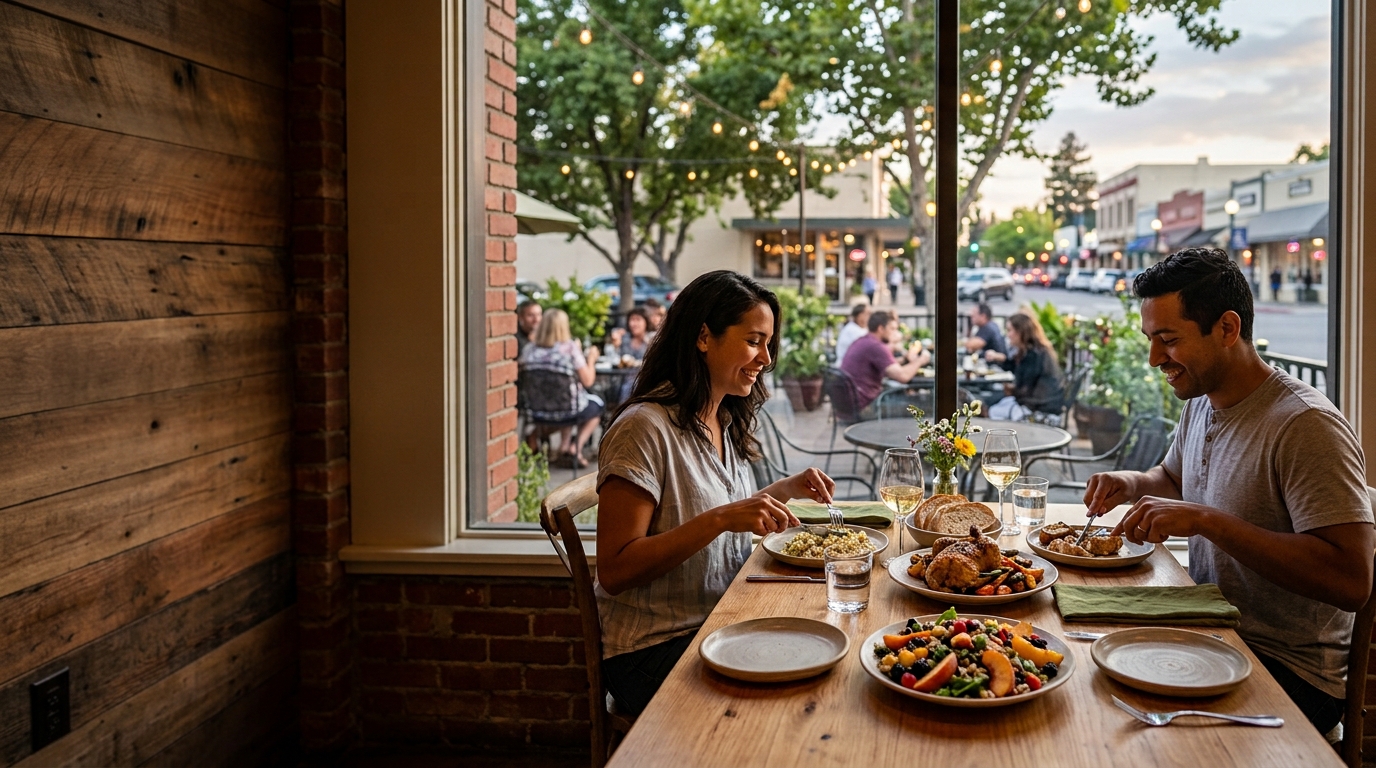Seasonal dishes served at a locally owned restaurant in Yuba City, Sutter County California