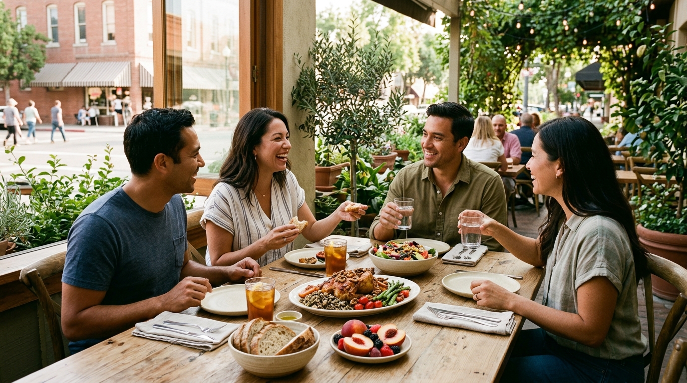 Seasonal meal served at a locally owned restaurant in Yuba City California